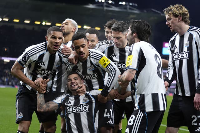 <p>Newcastle celebrated victory at Turf Moor</p>