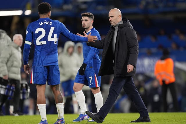Enzo Maresca (right) came under fire from Chelsea fans (Andrew Matthews/PA)
