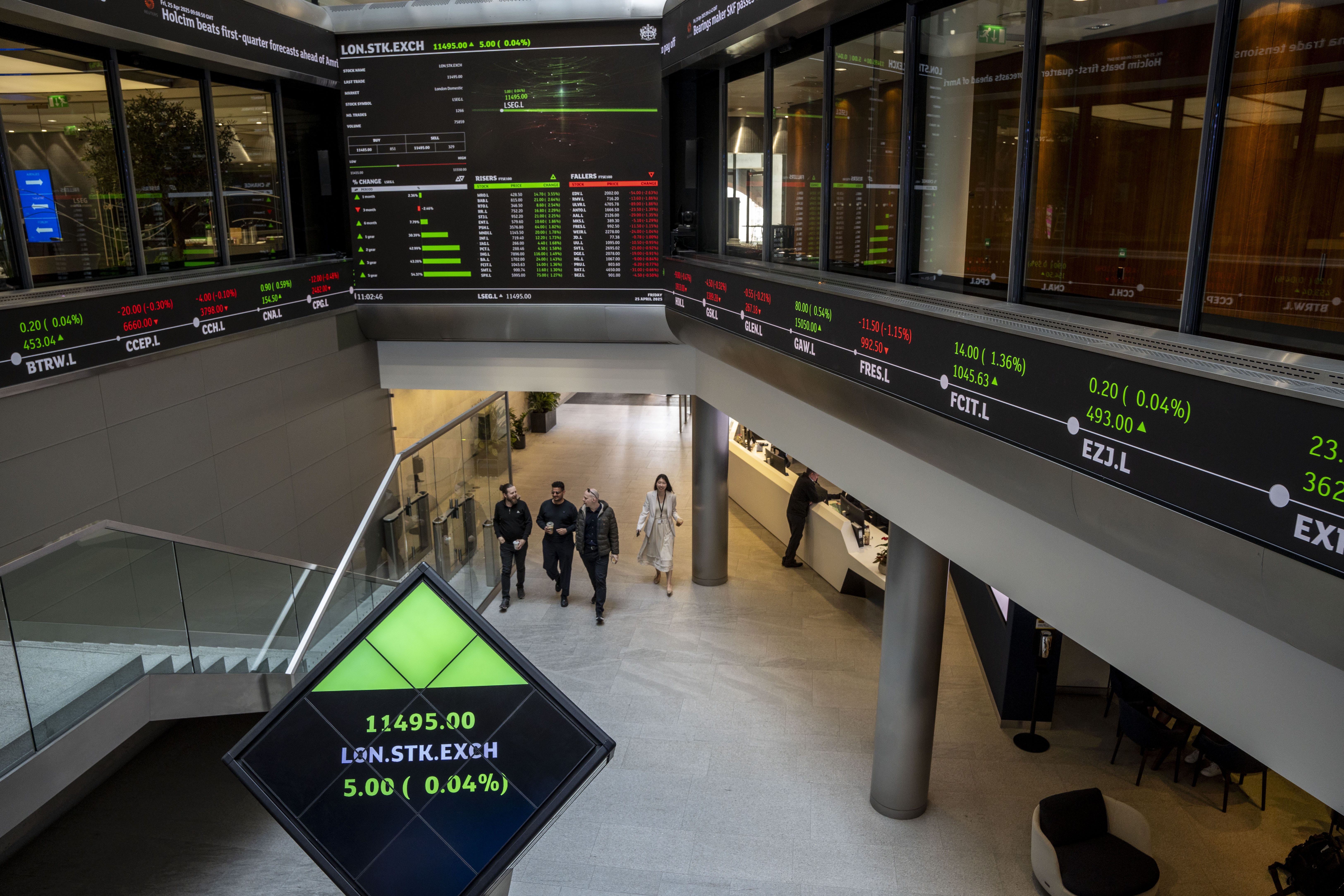 The UK’s FTSE 100 has had its best year since recovering from the 2008 financial crisis (Jeff Moore/PA)