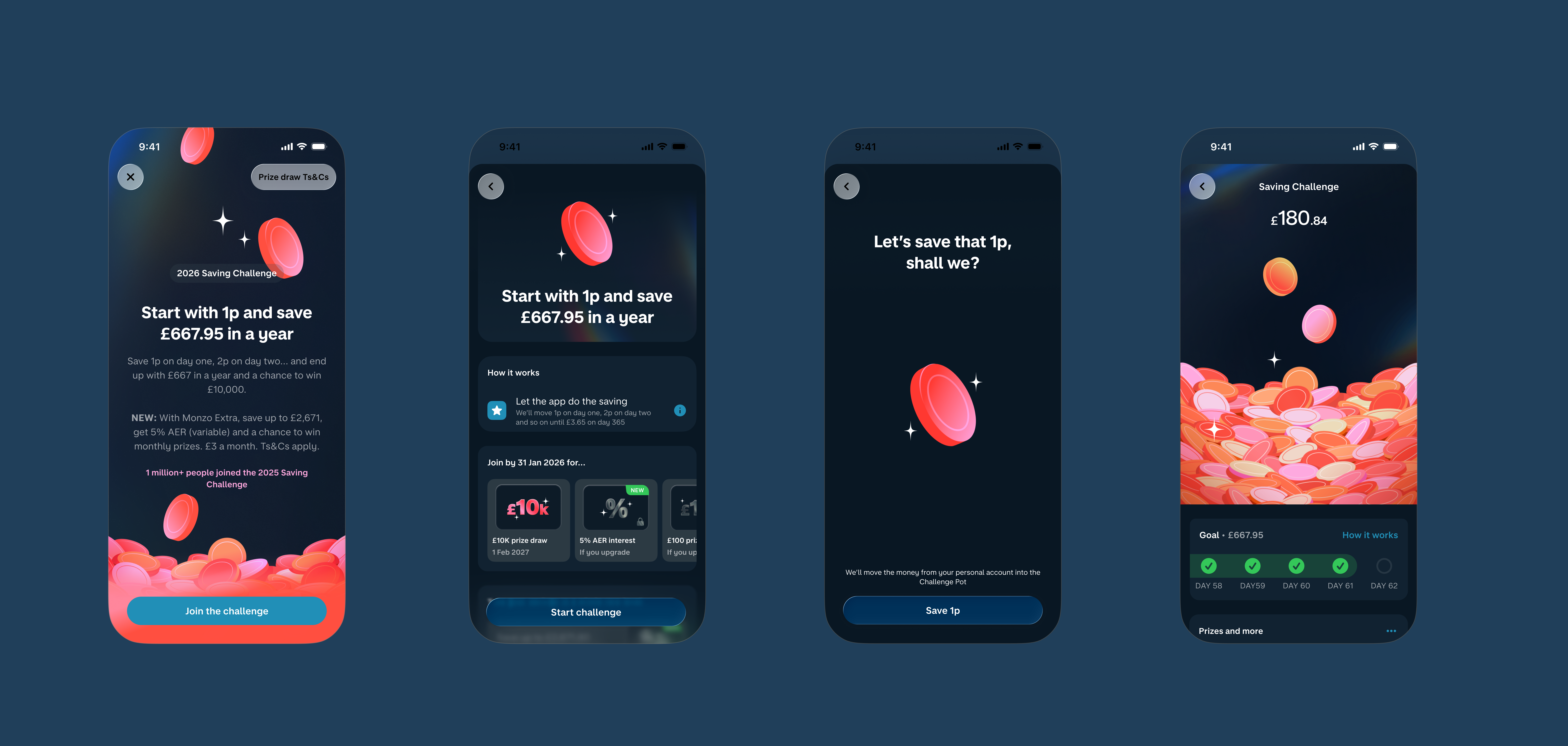 Monzo permitirá mais uma vez que os clientes se inscrevam no desafio de economia de 1 centavo em seu aplicativo
