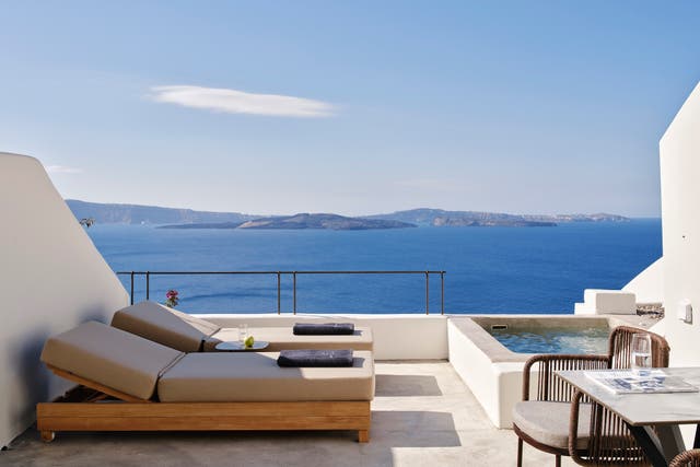 <p>The decor at Andronis is modern, muted and minimal</p>