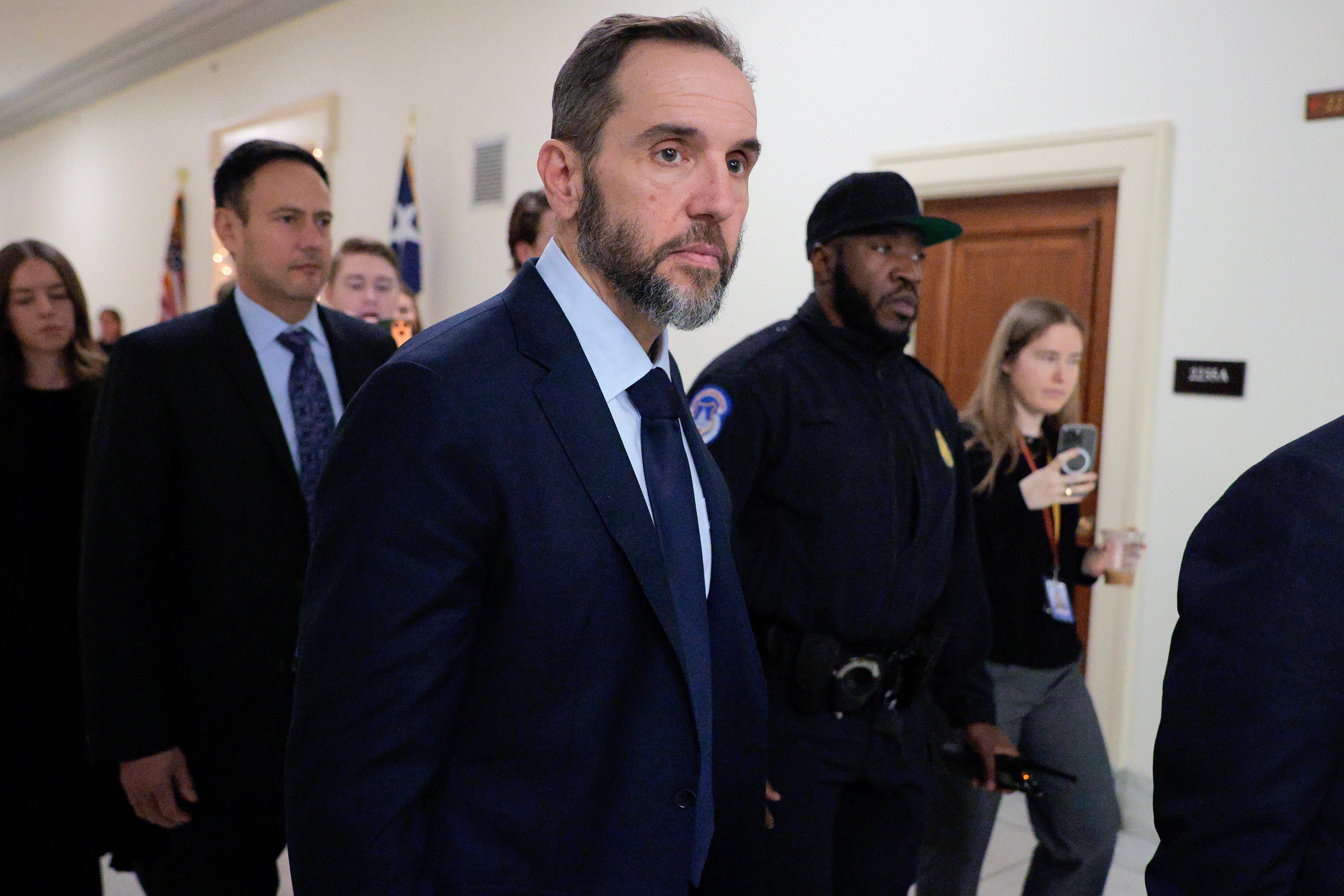 <p>Former Special Counsel Jack Smith takes a break from a closed-door deposition before the House Judiciary Committee in the Rayburn House Office Building on Capitol Hill on December 17, 2025 in Washington, DC. Smith was appointed independent special counsel by Attorney General Merrick Garland in 2022 to oversee two criminal investigations into former President Donald Trump's role in the January 6, 2021 attack on the U.S. Capitol and mishandling of classified documents. Both cases were eventually dismissed and Trump went on to win his second presidential election in 2024</p>