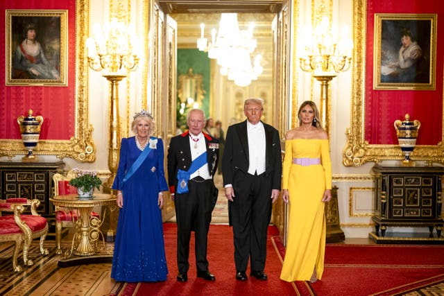 The King and Queen hosted US President Donald Trump and First Lady Melania Trump for a state banquet at Windsor Castle in September (Aaron Chown/PA)