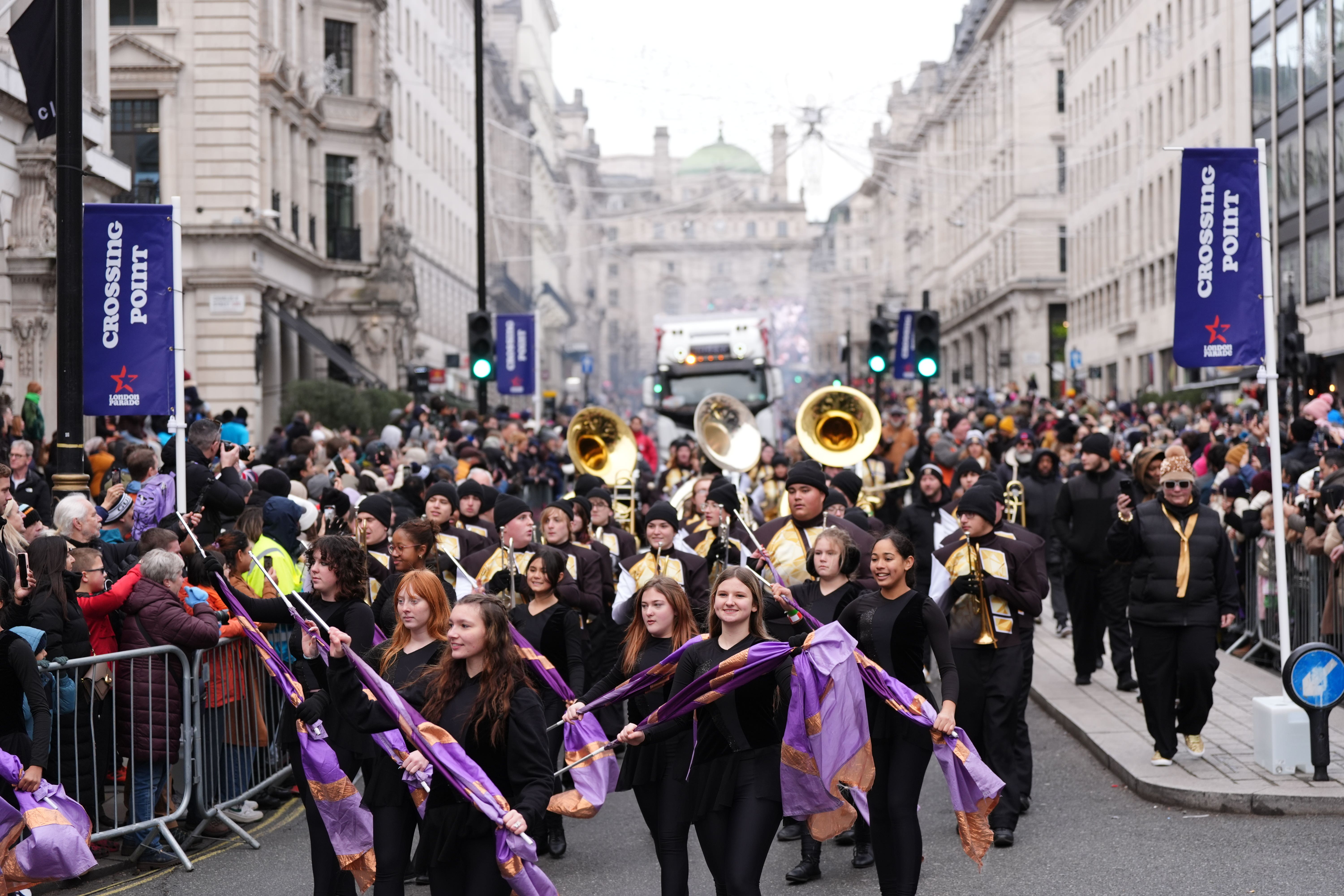 Performers during the New Year’s Day Parade in central London (Ben Whitley/PA)