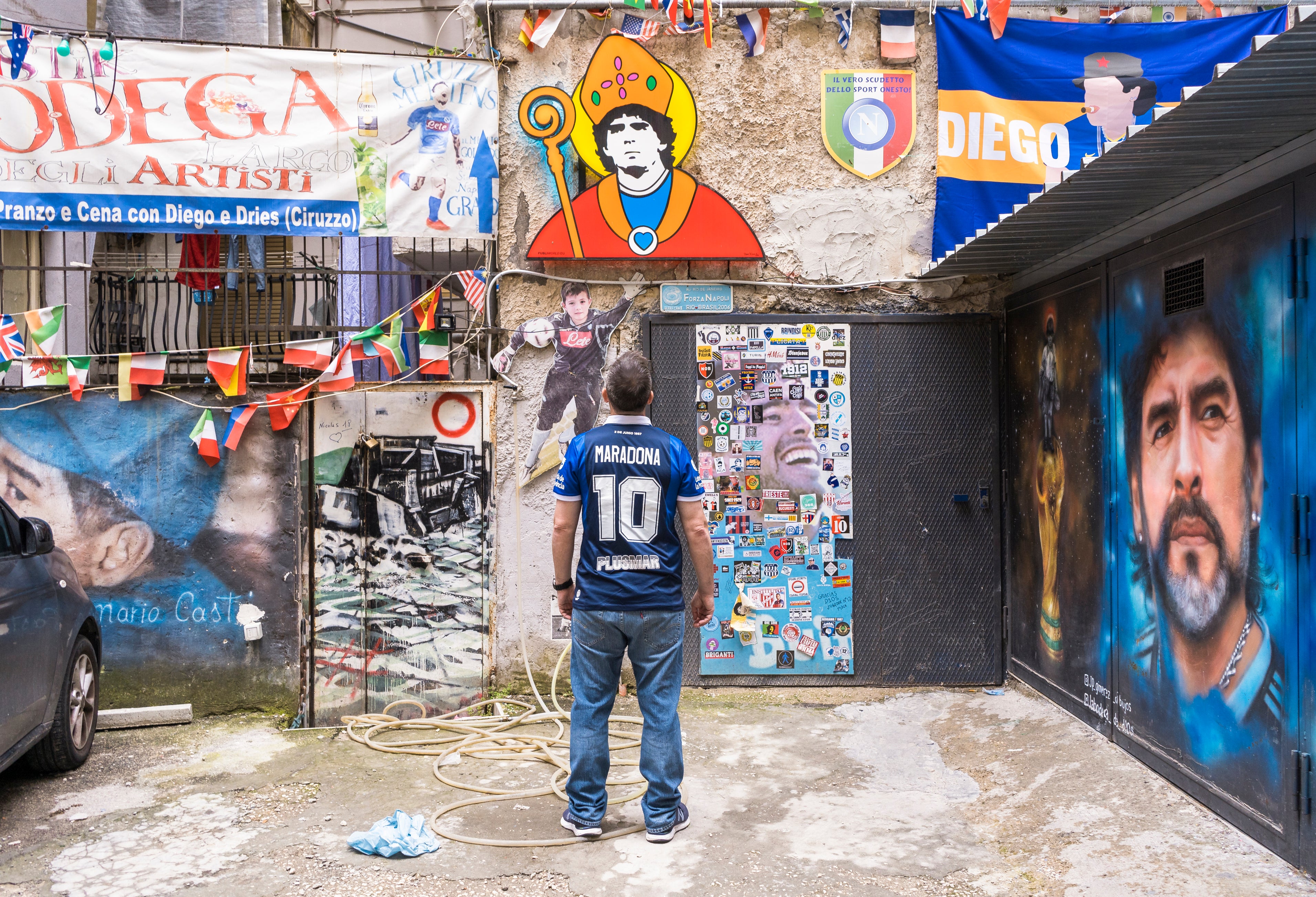 <p>Maradona has an almost religious status in the city </p>