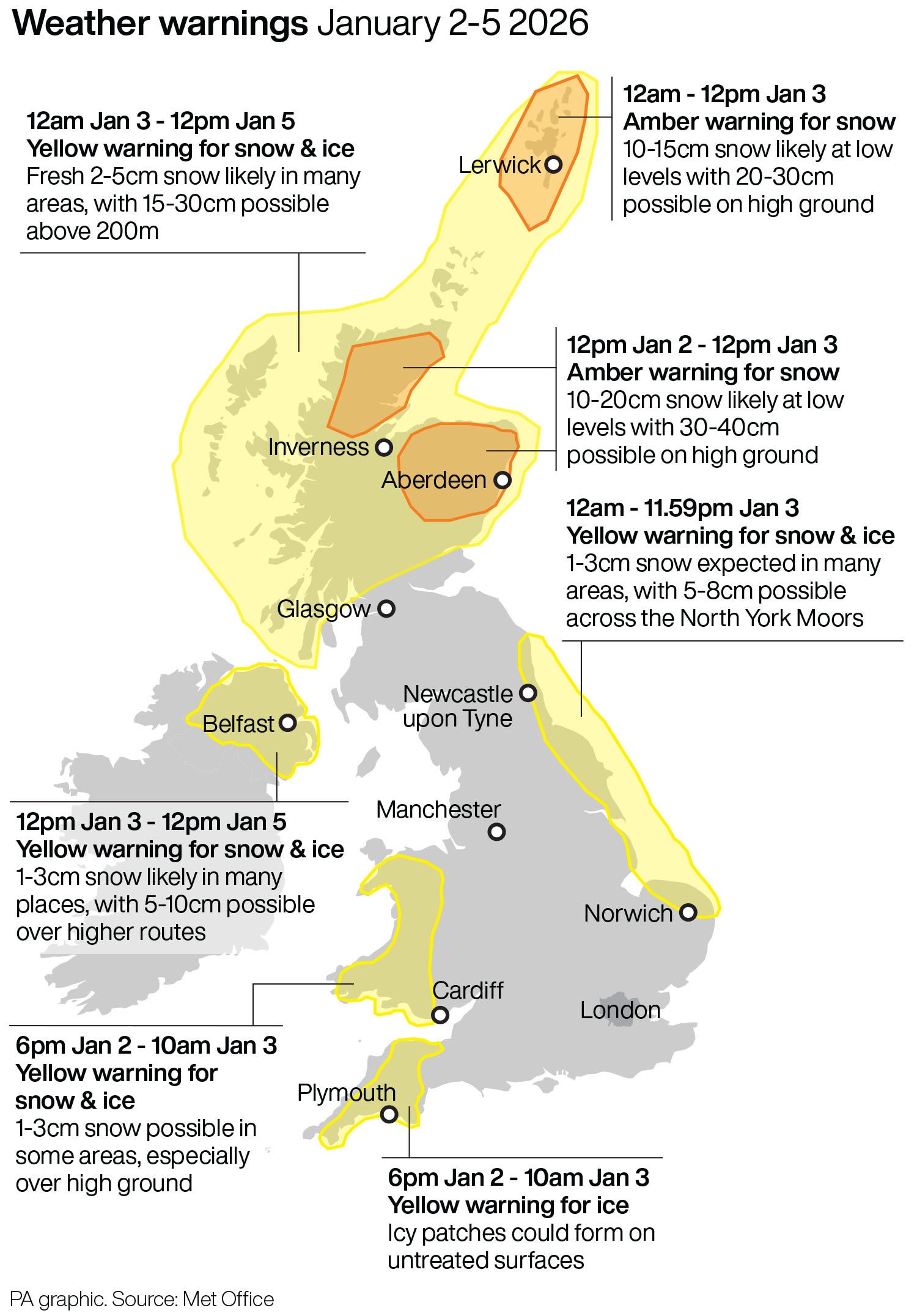 Snow and ice to blanket much of the UK on first weekend of the year ...