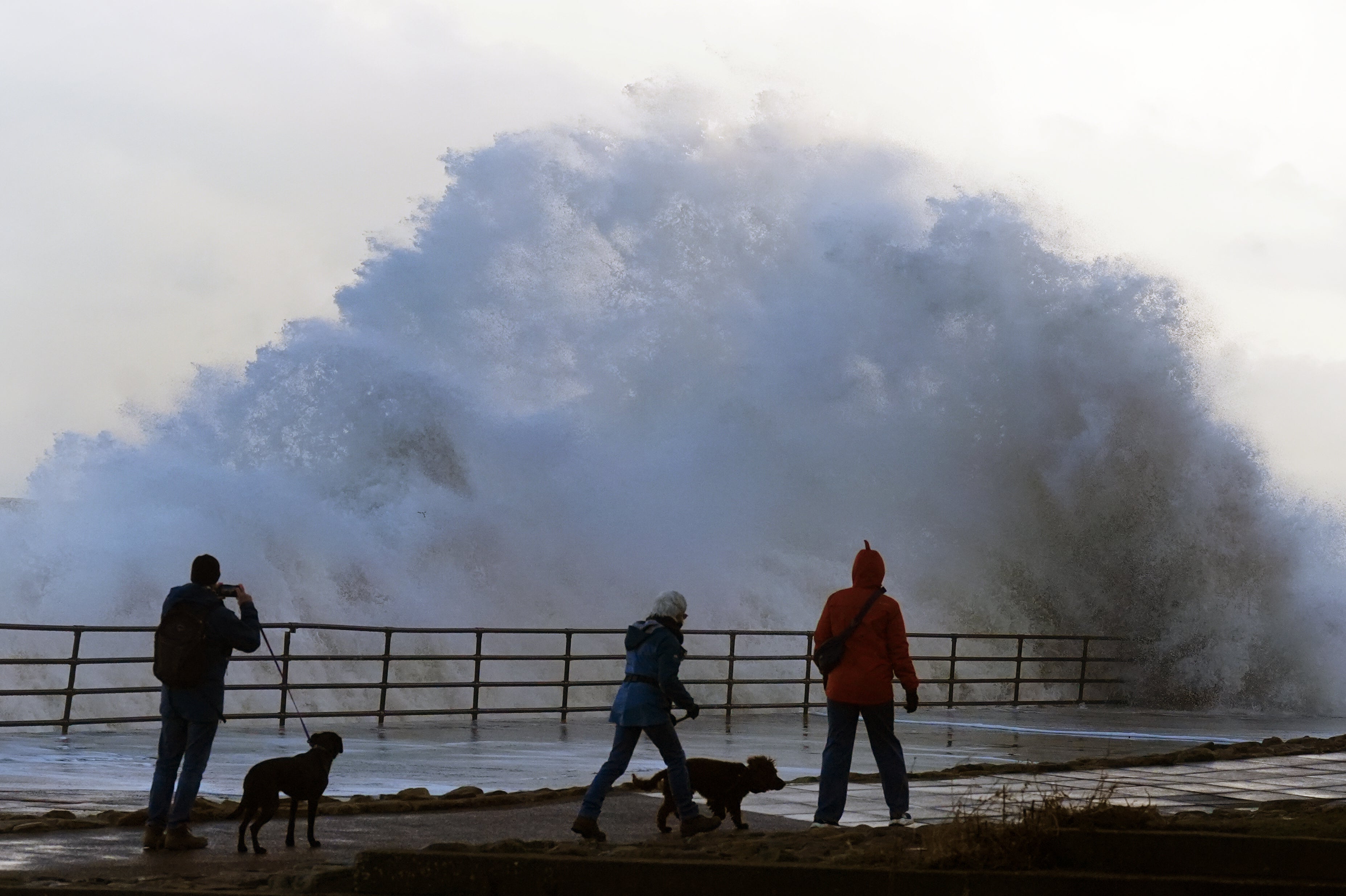 Waves crash against the sea wall in Whitley Bay, North Tyneside (Owen Humphreys/PA Wire)