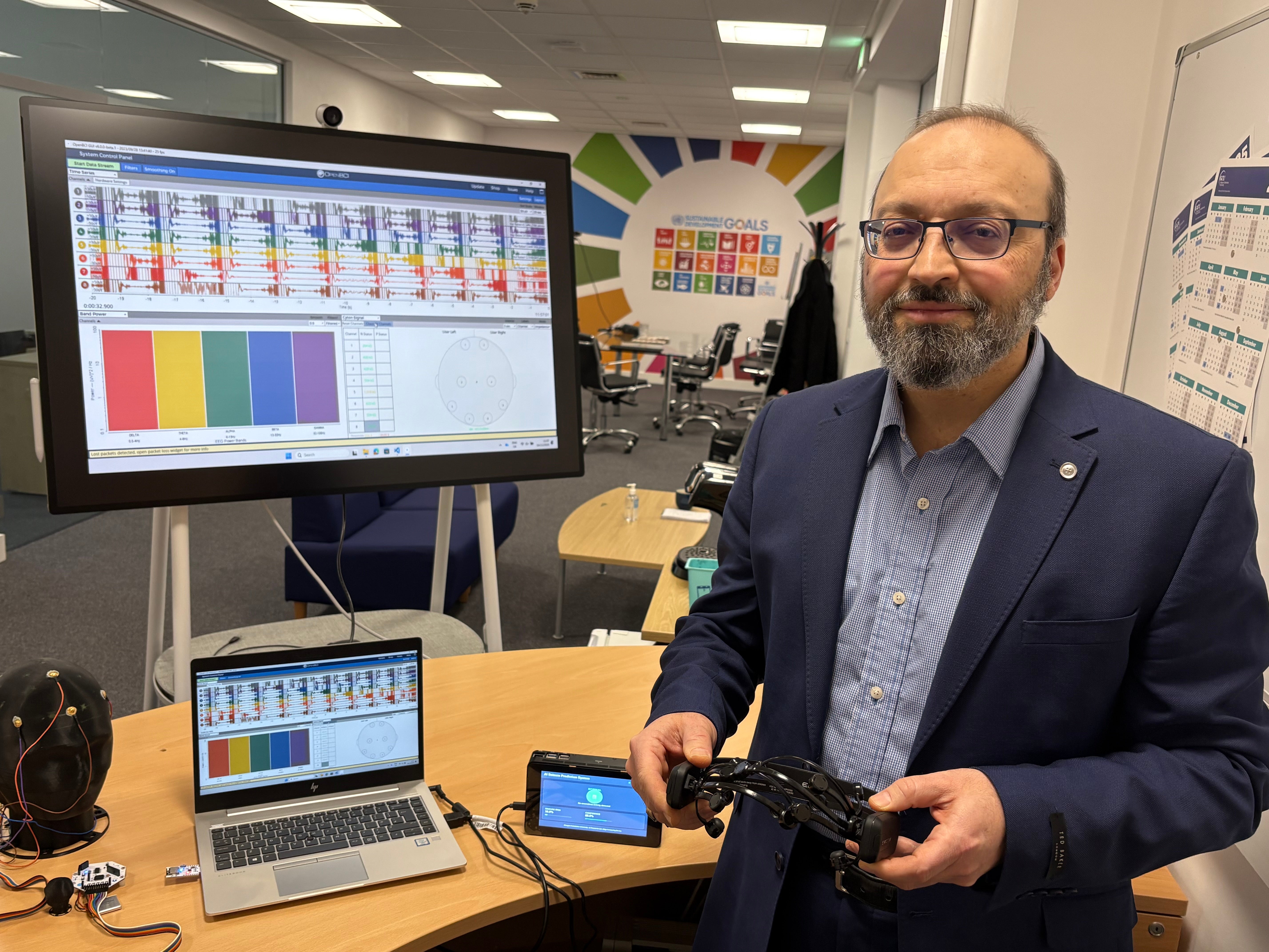 Professor Hadi Larijani said the team hope to make the device into a wearable cap