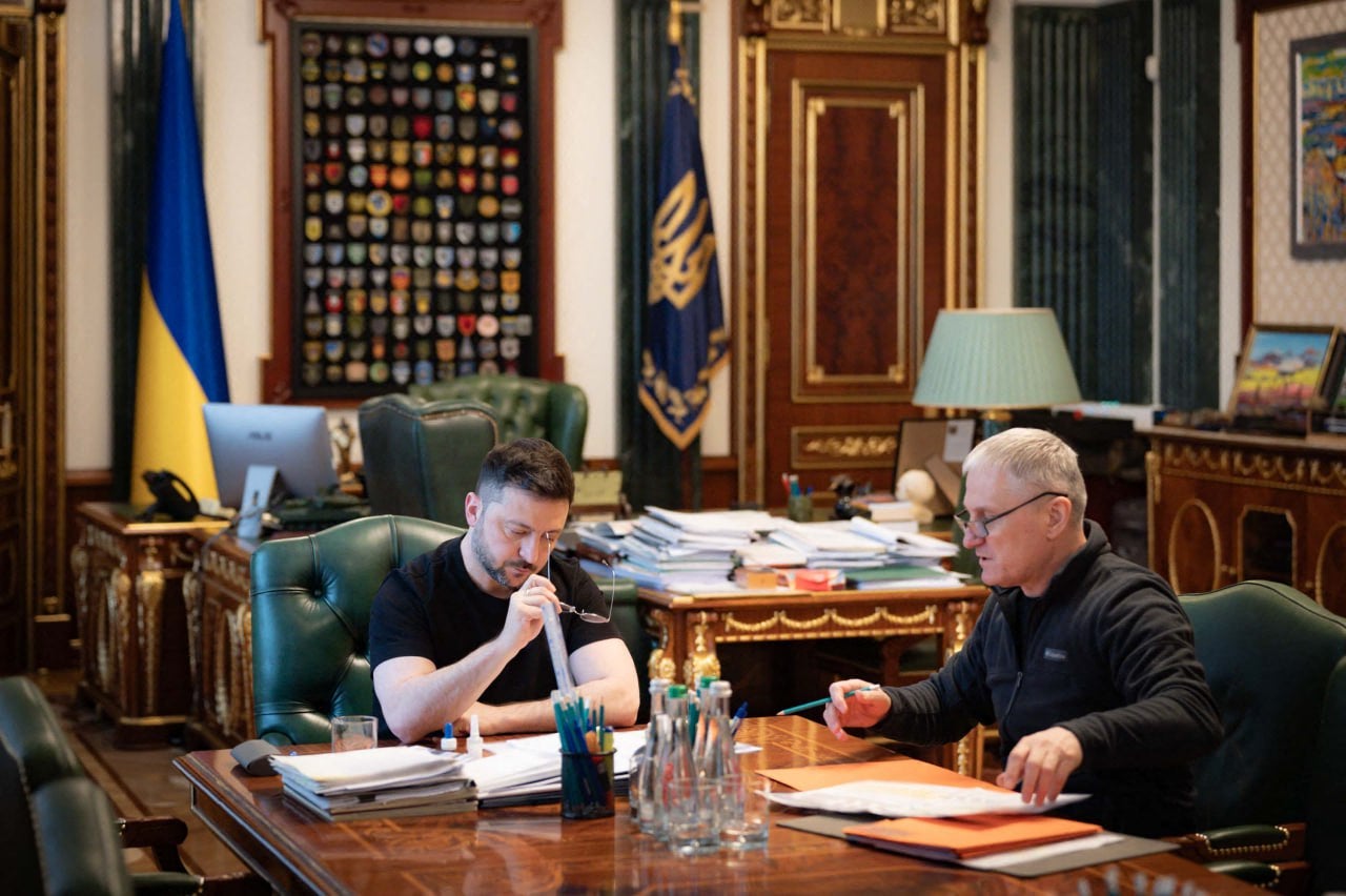 Plotting next moves: Zelensky meets with his newly appointed head of foreign intelligence service Oleg Ivashchenko on 2 February