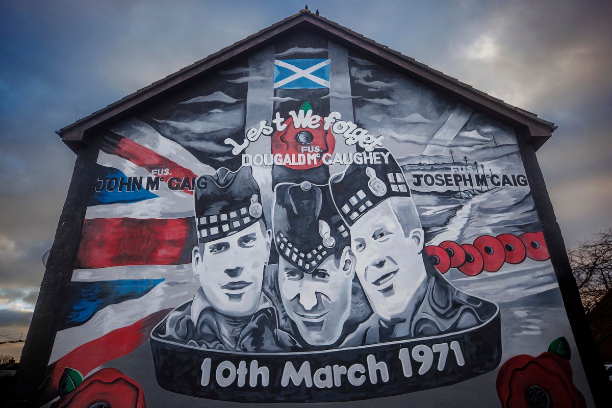 A memorial to John and Joseph McCaig and Dougald McCaughey (Liam McBurney/PA)