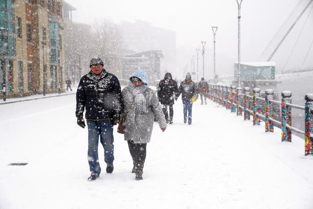 <p>Much of the UK woke up to cold and snowy weather on Monday</p>