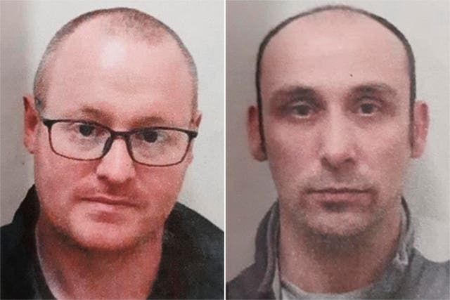 <p>Matthew Armstrong (left) and Daniel Washbourne (right) remain at large after absconding from a South Gloucestershire prison on New Year’s Day.</p>