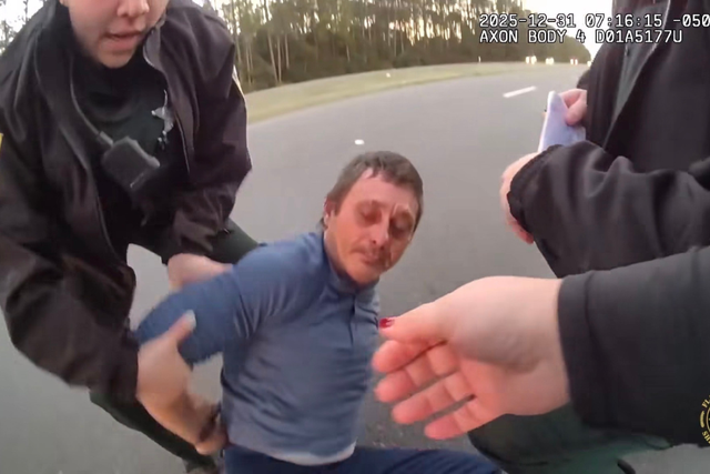 <p>Darnell Hairston, 60, of Hastings, Florida, now faces six charges, including kidnapping, child abuse, strangulation, robbery, and assaulting an officer after being stopped with two minors in his truck</p>