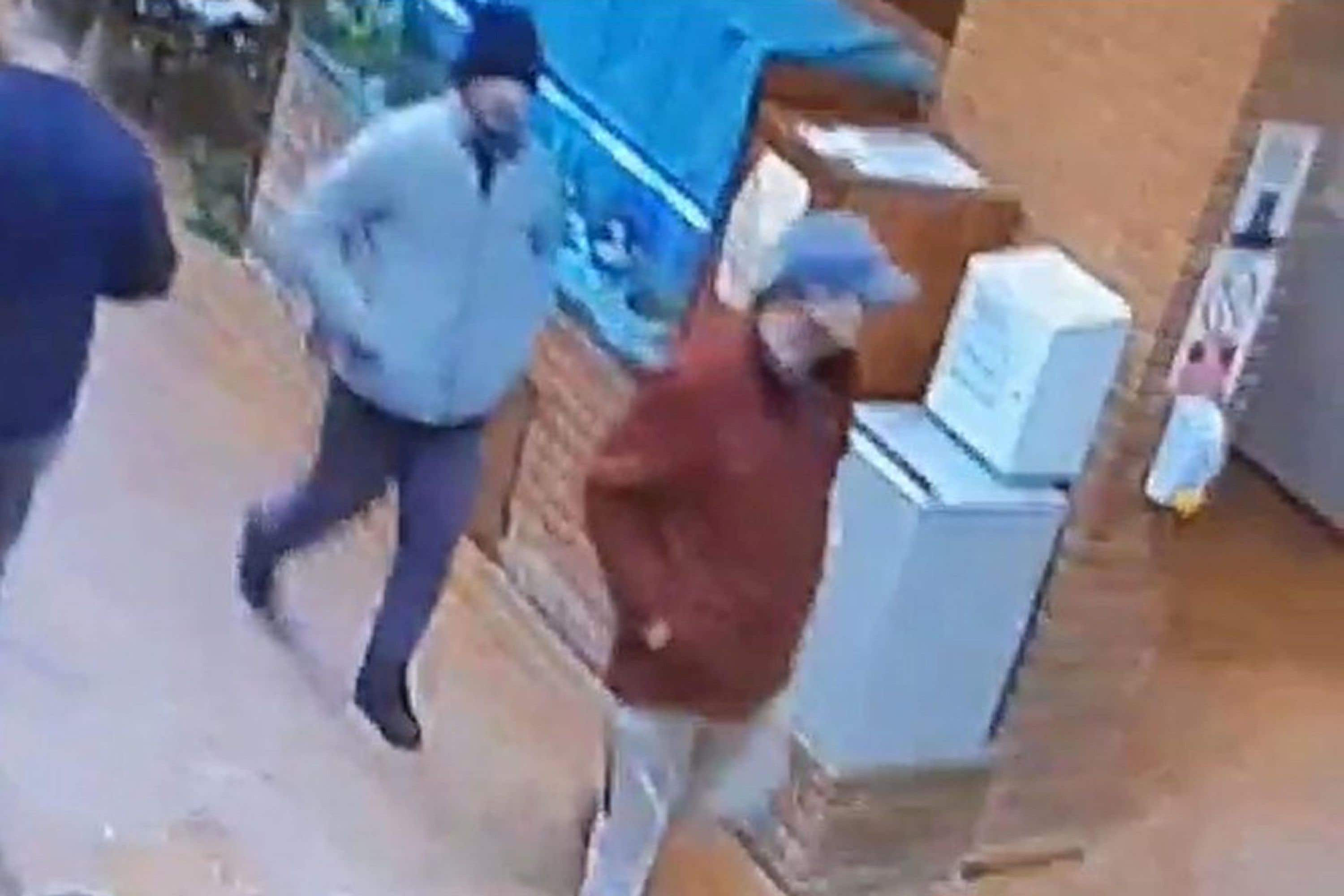 CCTV image of Matthew Armstrong, 35, (front) and Daniel Washbourne, 40, who remain at large