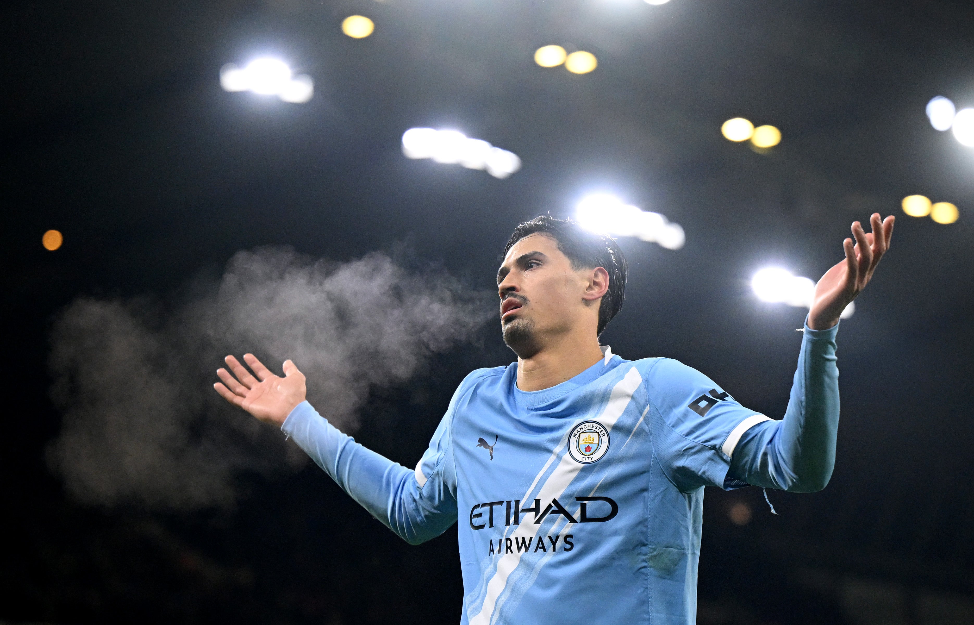 Tijjani Reijnders of Manchester City celebrates scoring