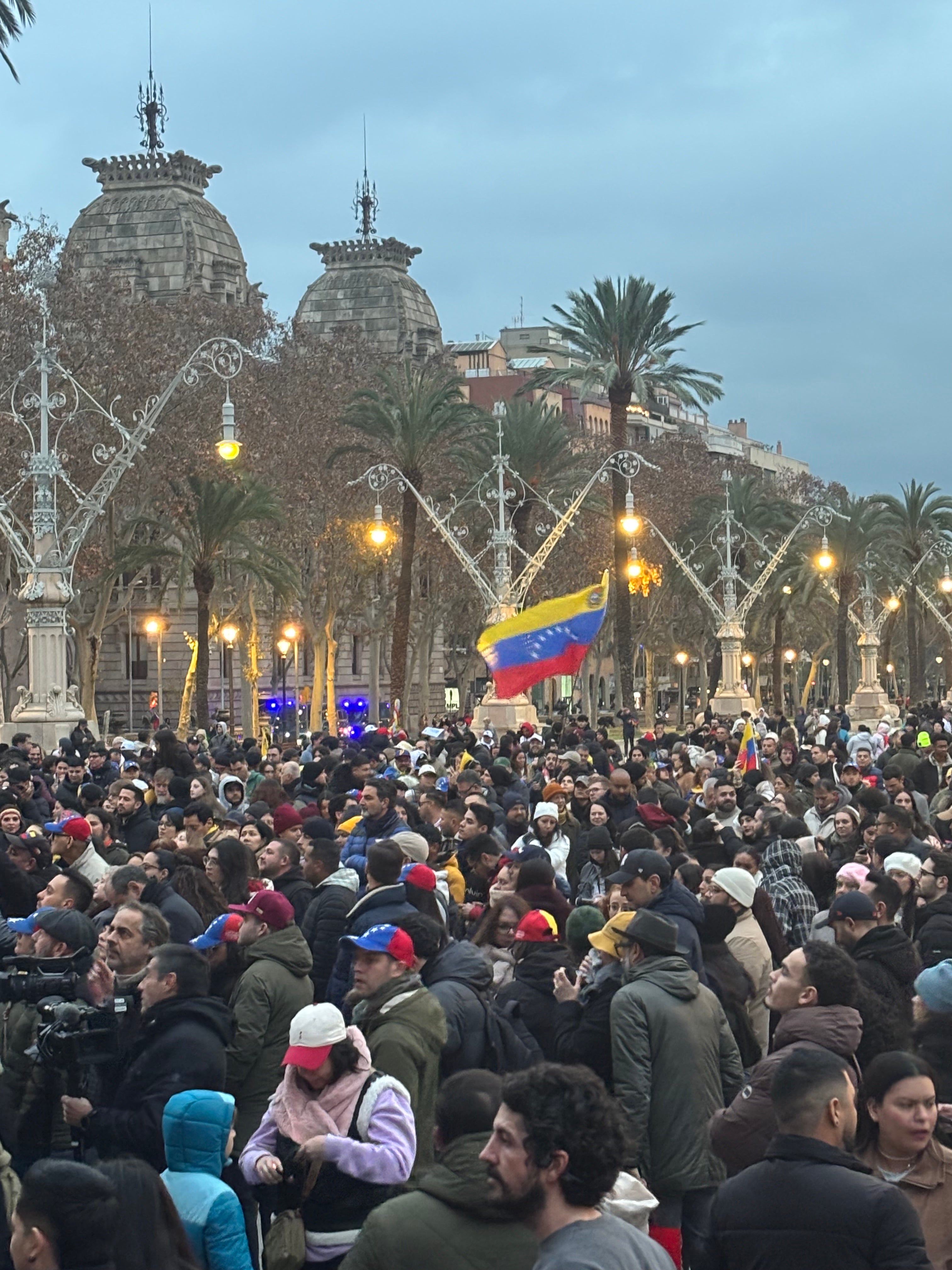 Venezuelans gathered for a second day of demonstration in Barcelona on Sunday