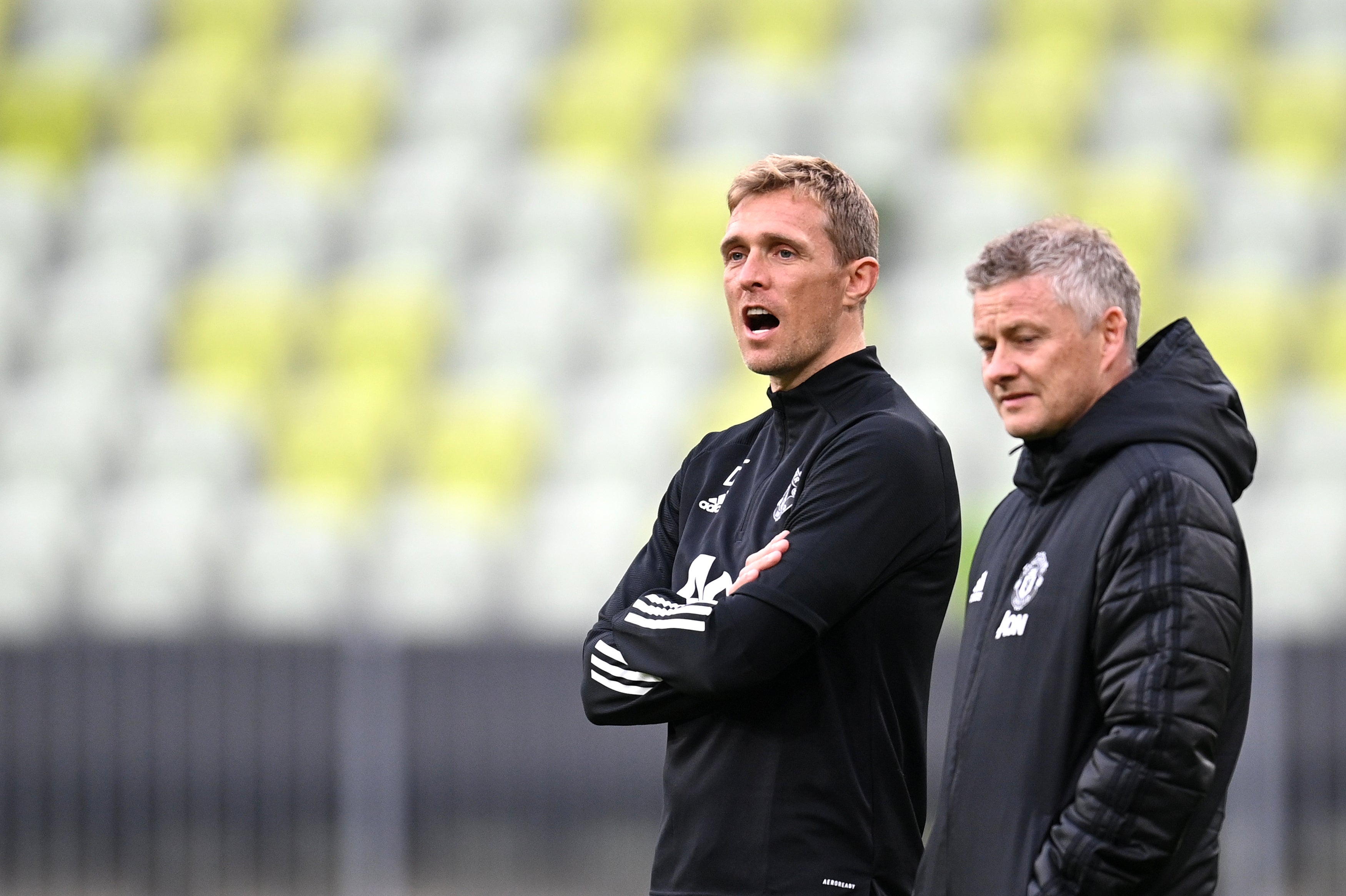 Darren Fletcher (left) joined United’s first-team coaching set-up under Ole Gunnar Solskjaer (right)