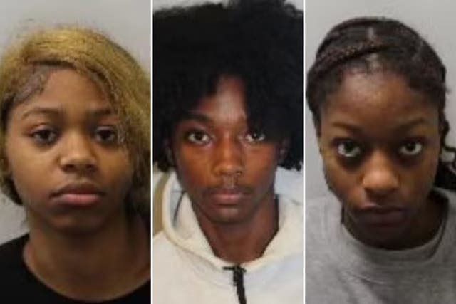 <p>Mia Campos-Jorge, Jaidee Bingham and Eymaiyah Lee Bradshaw-McKoy were convicted over the killing of Anthony Marks</p>