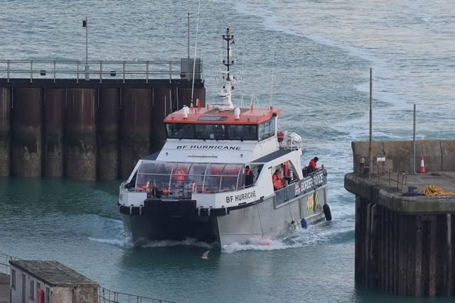 A group of people thought to be migrants are brought into the Border Force compound in Dover, Kent, by a Border Force vessel following a small boat incident in the Channel (A group of people thought to be migrants are brought into the Border Force compound in Dover, Kent, by a Border Force vessel following a small boat incident in the Channel (Gareth Fuller/PA)