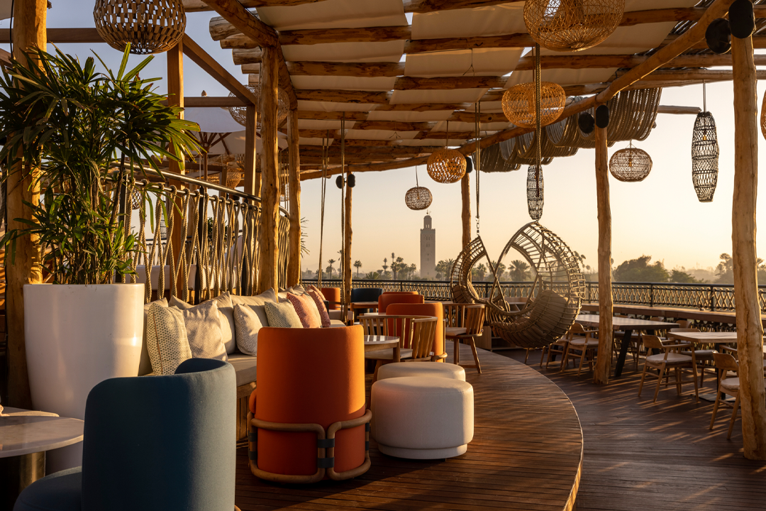 Nobu’s rooftop features a circular pool, bar with a sushi menu and restaurant serving lunch through to dinner