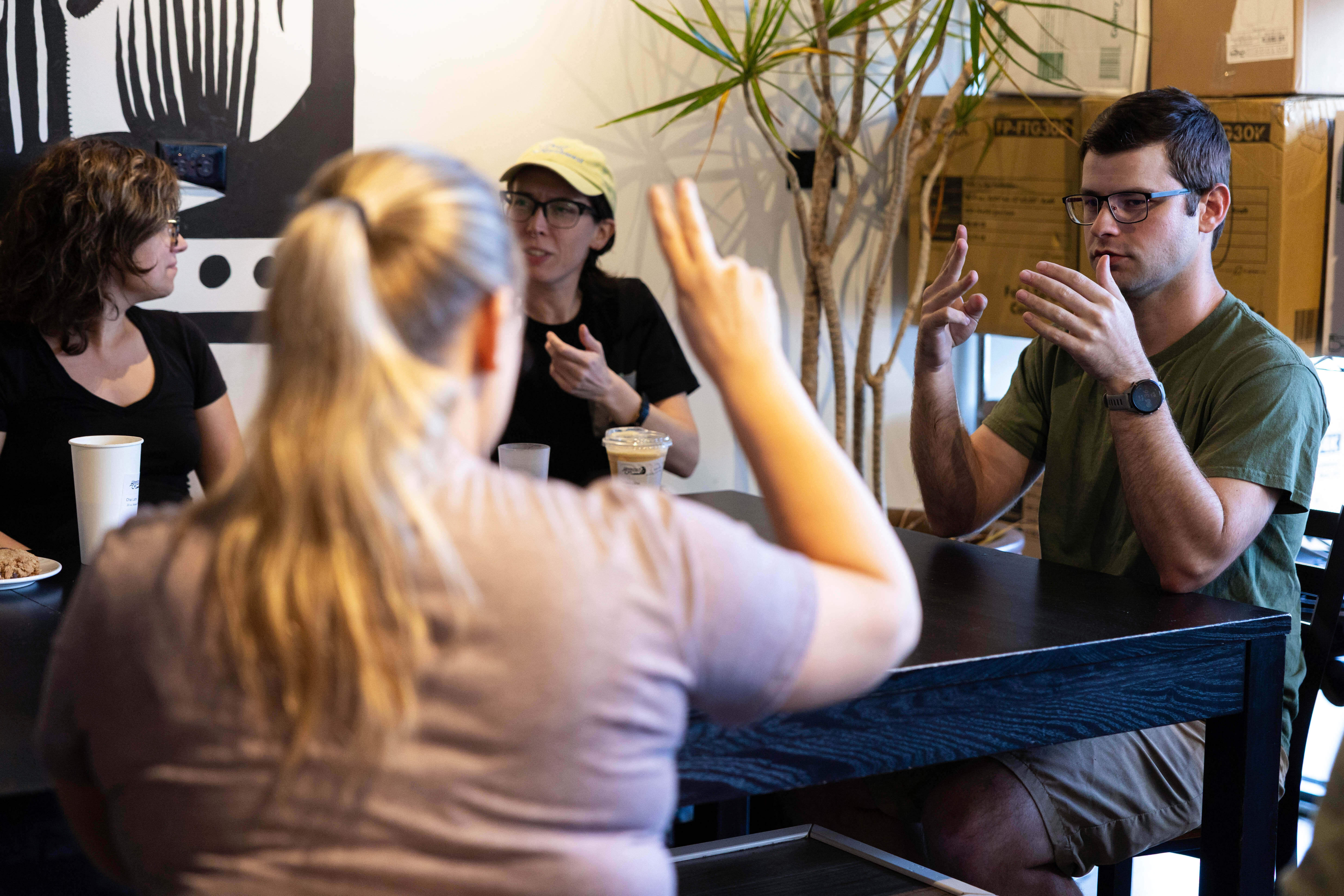 Located in Portland, the Woodstock Cafe primarily operates in American Sign Language (ASL).