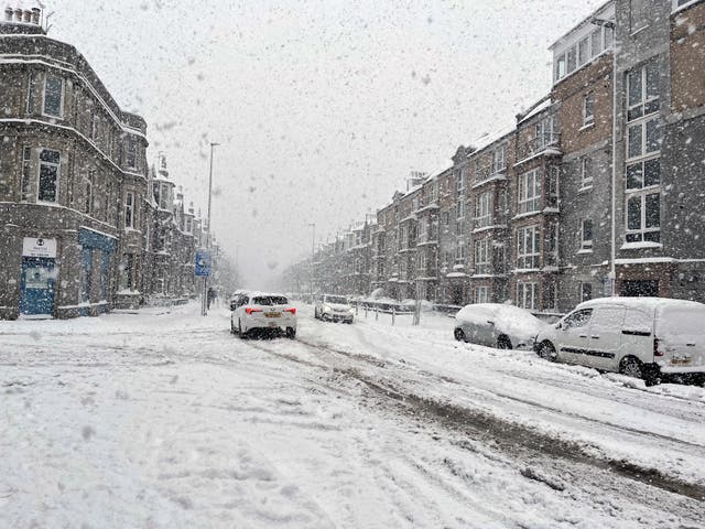 <p>Aberdeen was blanketed by snow on Monday (Beth Edmonston/PA)</p>