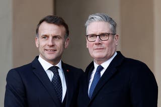 British prime minister Keir Starmer and Macron in Paris