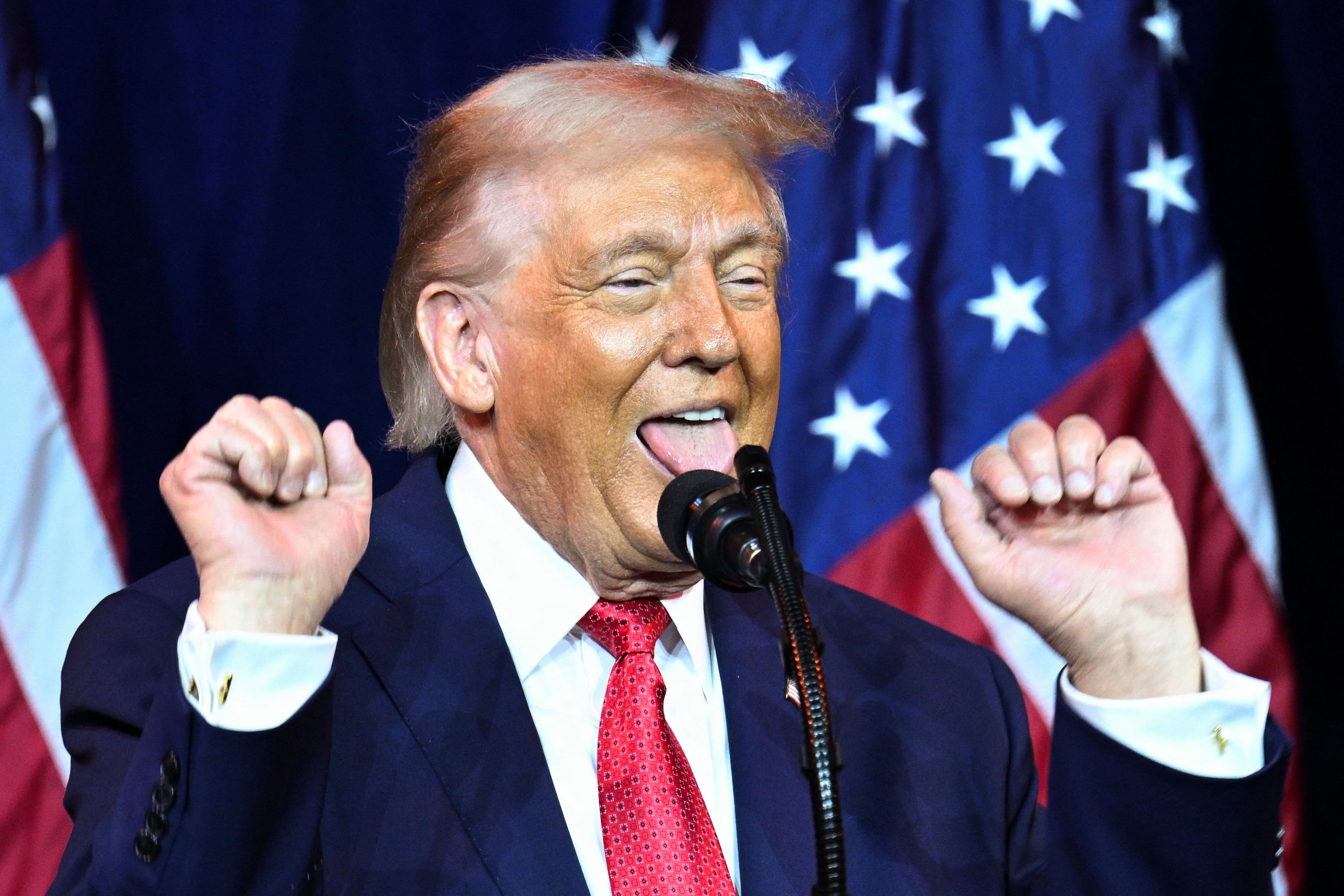 While speaking for 90 minutes, Trump boasted about his successes while making many asides and jokes.