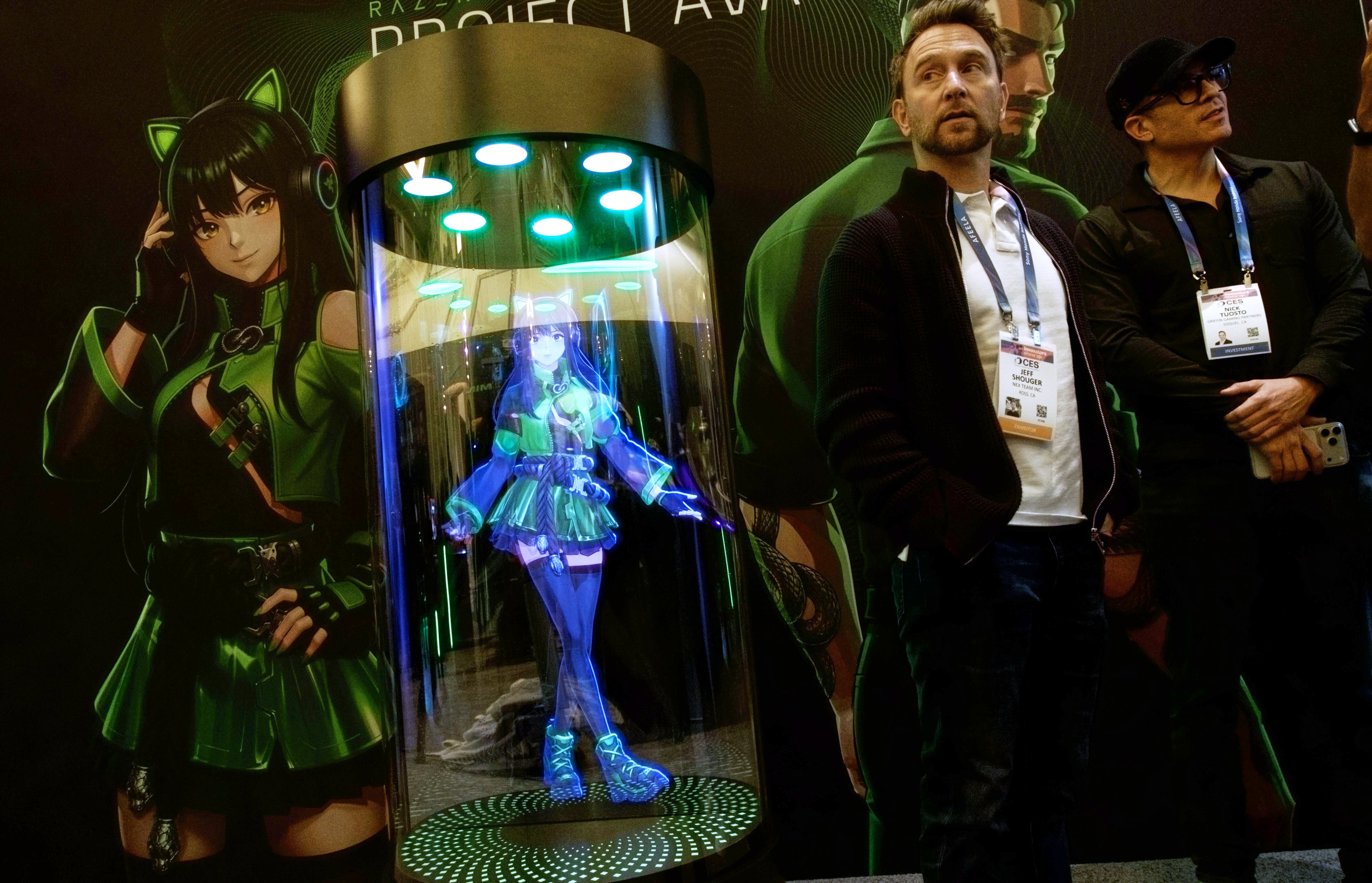 <p>A Razer AI Desk Companion at the CES tech show </p>