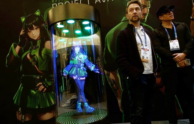 <p>A Razer AI Desk Companion at the CES tech show </p>