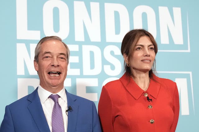 <p>Reform UK's Laila Cunningham with party leader Nigel Farage</p>
