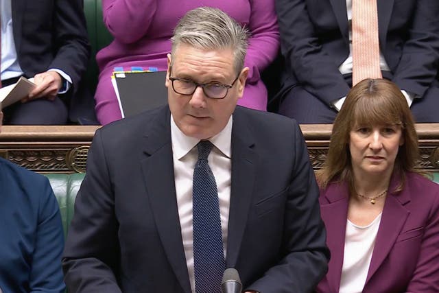 <p>Keir Starmer at Prime Minister’s questions on Wednesday </p>