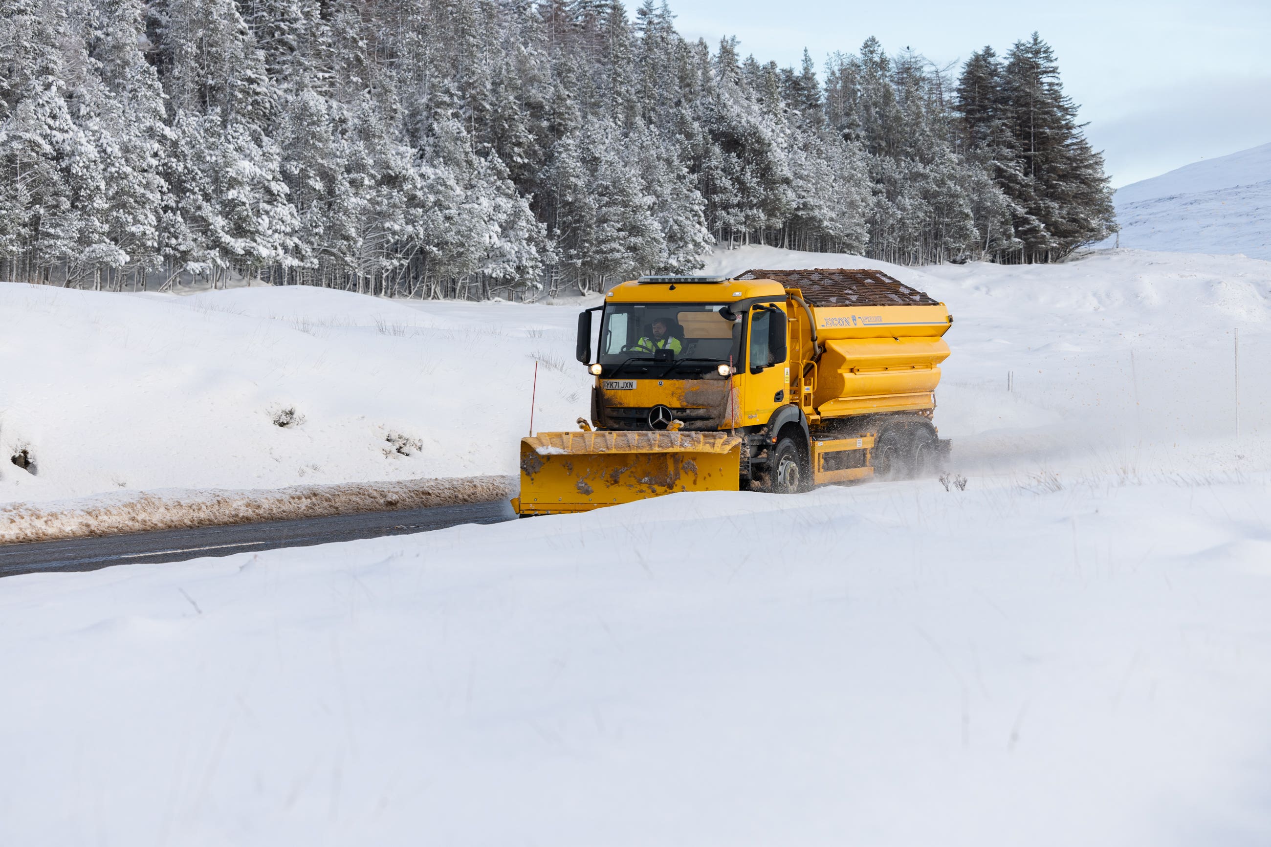 Wintry conditions are causing disruption in northern Scotland (Paul Campbell/PA)
