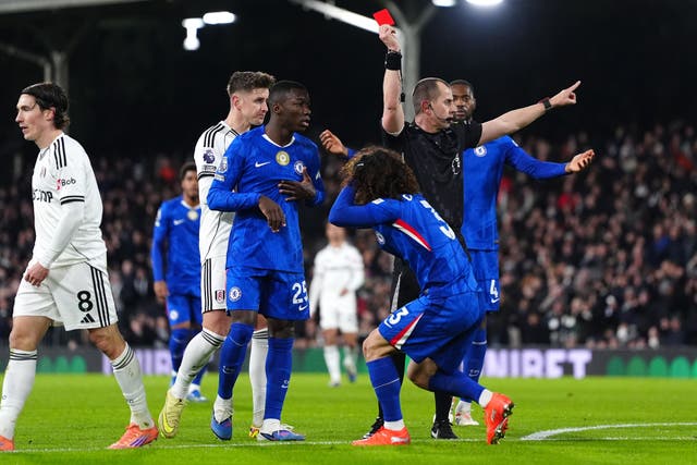 Marc Cucurella was sent off in the first half (Bradley Collyer/PA)