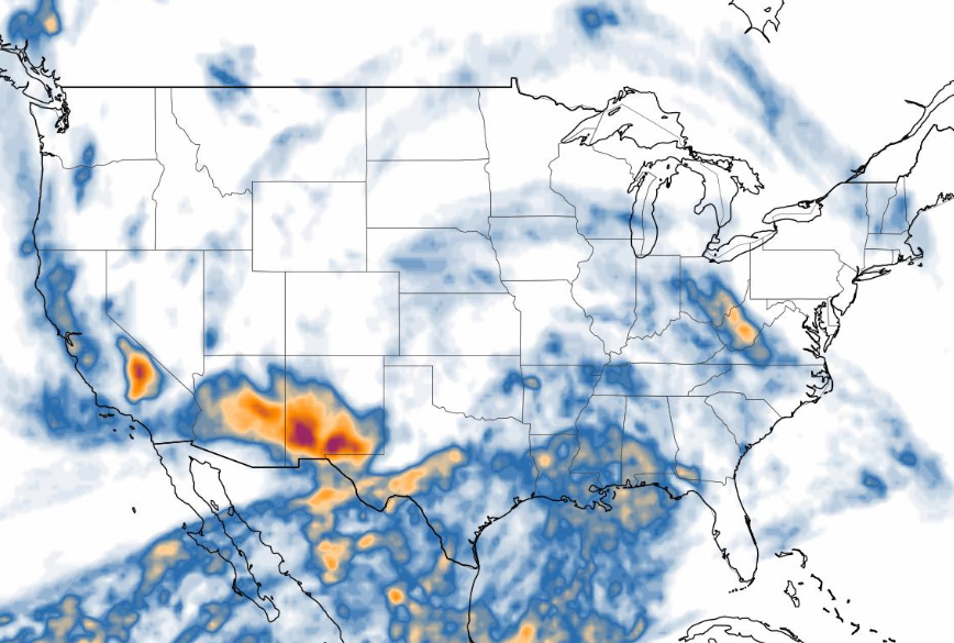 Turbli.com has maps that indicate areas of turbulence across the U.S and the globe, with light turbulence marked in blue and moderate rough air marked with yellow and red