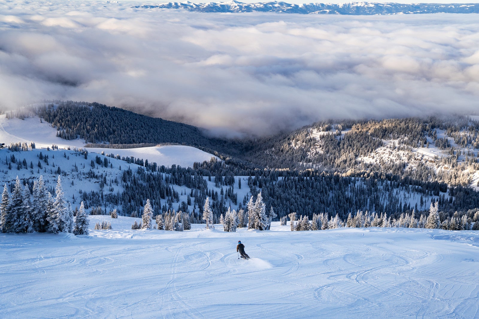 Grand Targhee in Wyoming has epic snowfalls and a relaxed scene