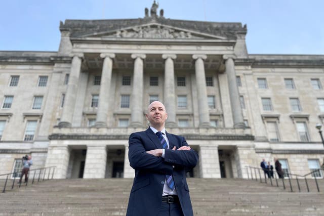 Ulster Unionist MLA Jon Burrows on steps of Parliament Buildings, Stormont after announcing that he is running to become the next party leader. Picture date: Thursday January 8, 2026.