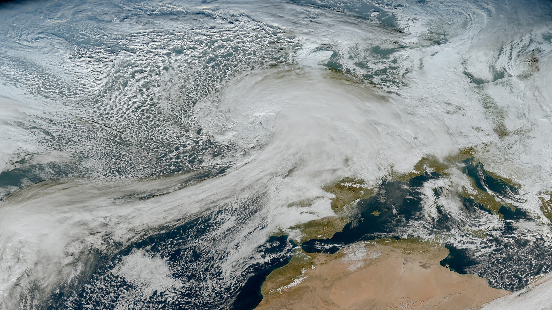 <p>Satellite image 36,000km above the Earth shows Storm Goretti</p>