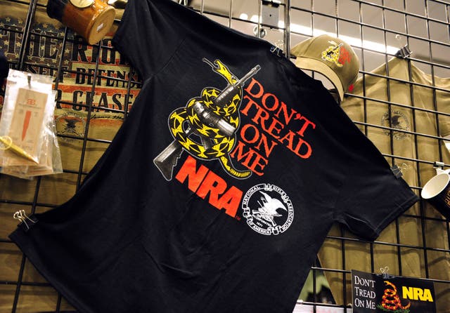 <p>Merchandise for sale is displayed at an NRA convention in Nashville, Tennessee</p>