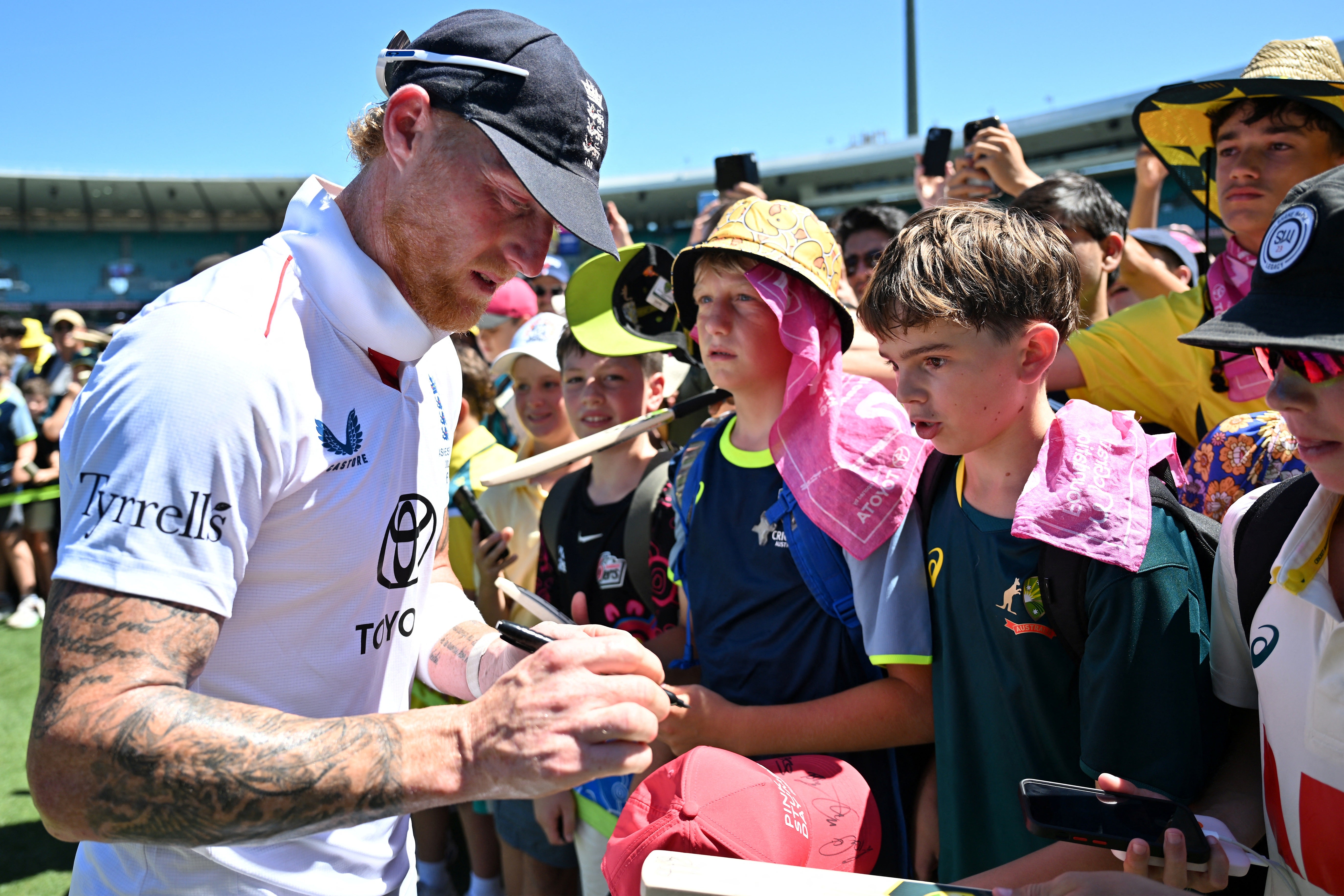Stokes signs autographs for fans in Sydney