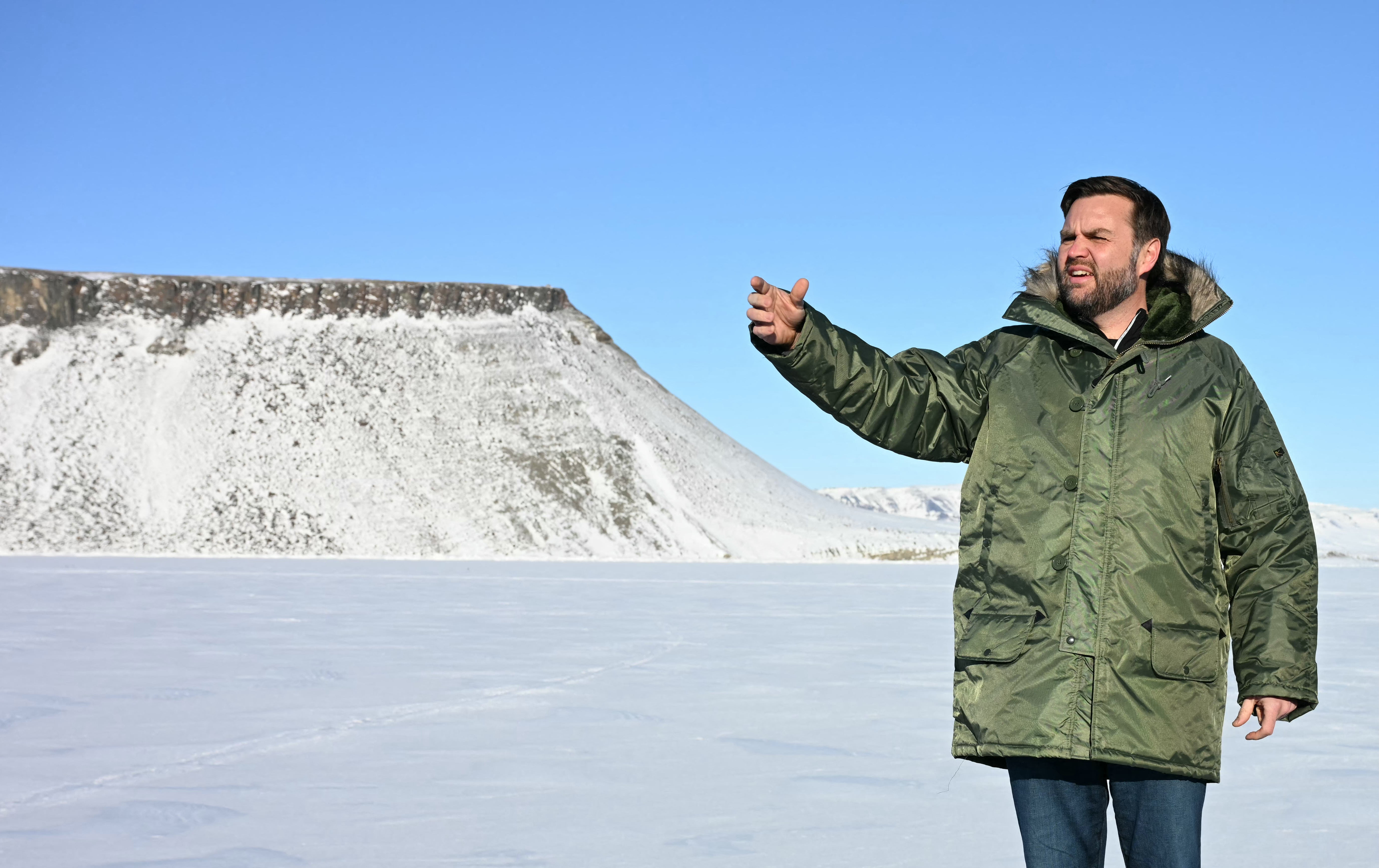<p>US Vice President JD Vance tours the US military's Pituffik Space Base in Greenland on March 28, 2025</p>