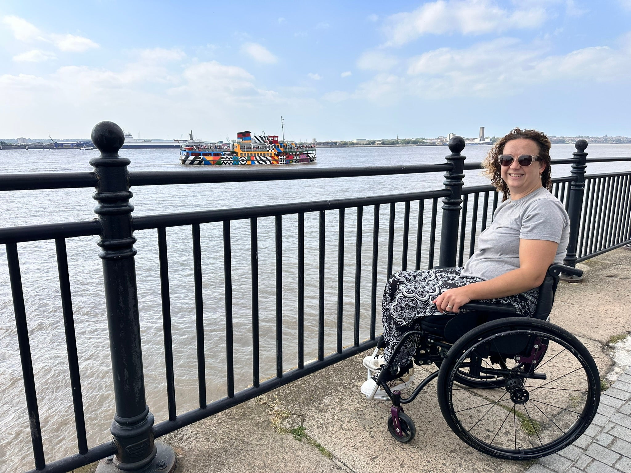 <p>Carrie-Ann at Liverpool’s Albert Dock</p>