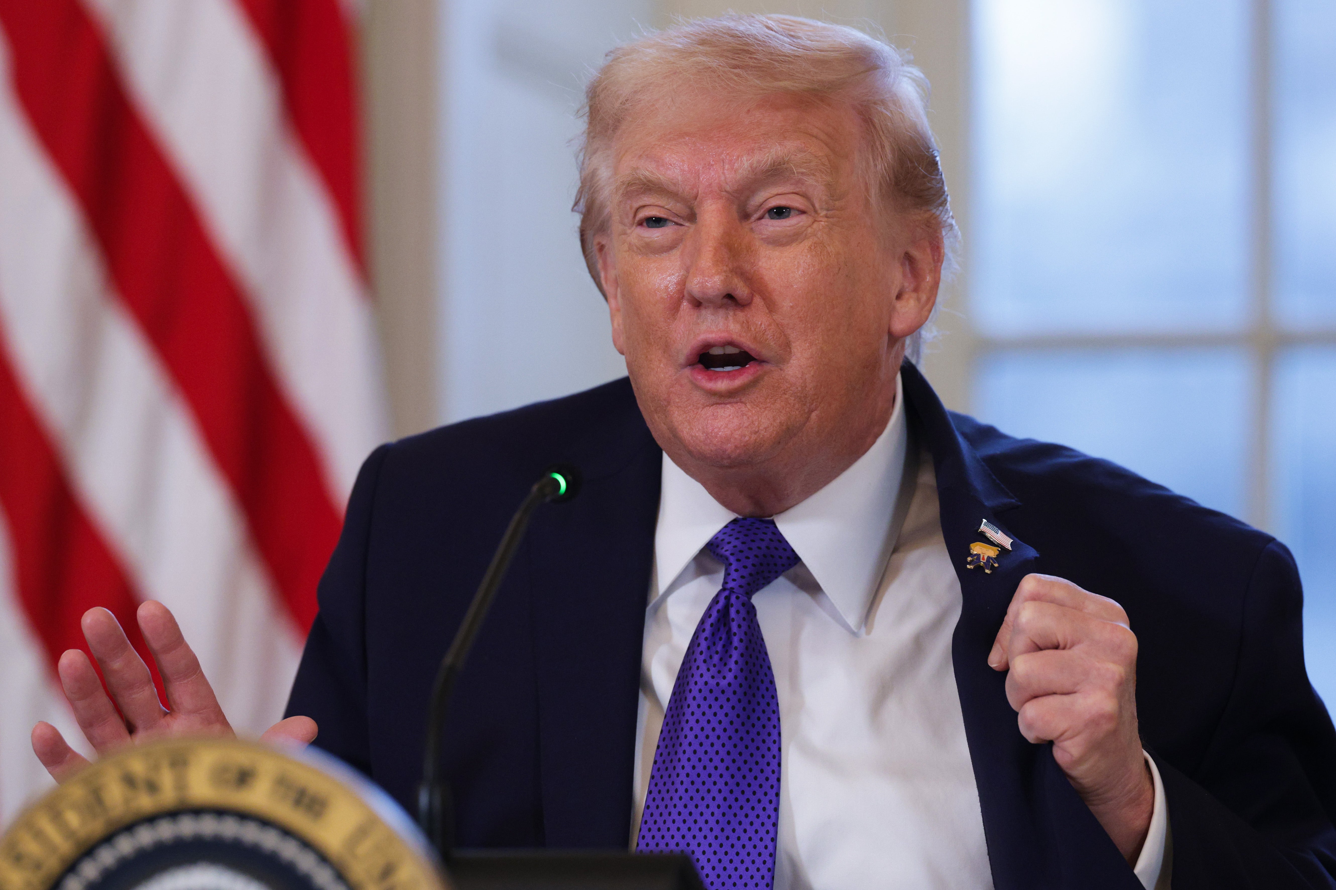 Donald Trump met with oil executives at the White House on Friday and said he would guarantee their security in Venezuela.