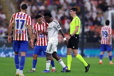 Vinicius Jr goads Diego Simeone after heated Supercopa row