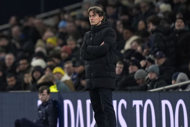 Thomas Frank’s Tottenham are out of the FA Cup (Andrew Matthews/PA)