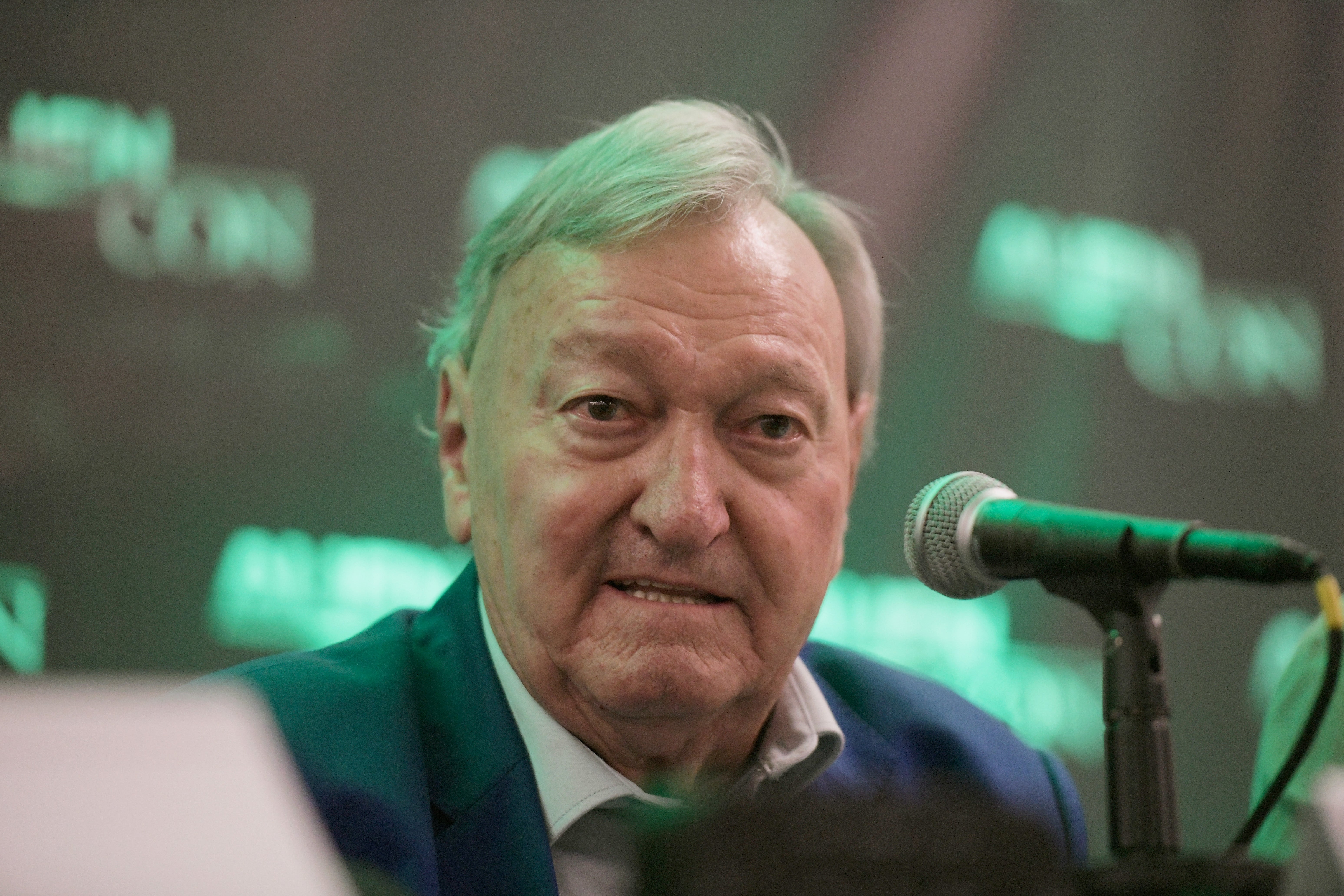 Erich von Daniken speaks onstage at the Exclusive Gold Pass Session panel during Day 1 of AlienCon Baltimore 2018 at the Baltimore Convention Center on November 9, 2018 in Baltimore, Maryland. (Photo by Riccardo Savi/Getty Images for HISTORY)