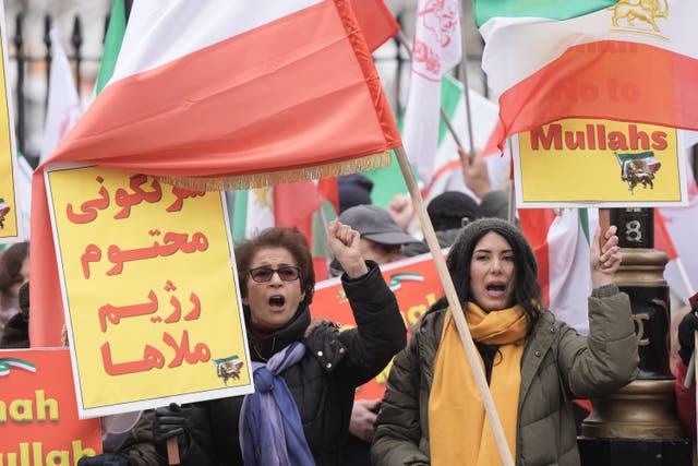 Activists from the Association of Anglo-Iranian Women in the UK said the Islamic Revolutionary Guard Corps had already gone too far (Stefan Rousseau/PA)