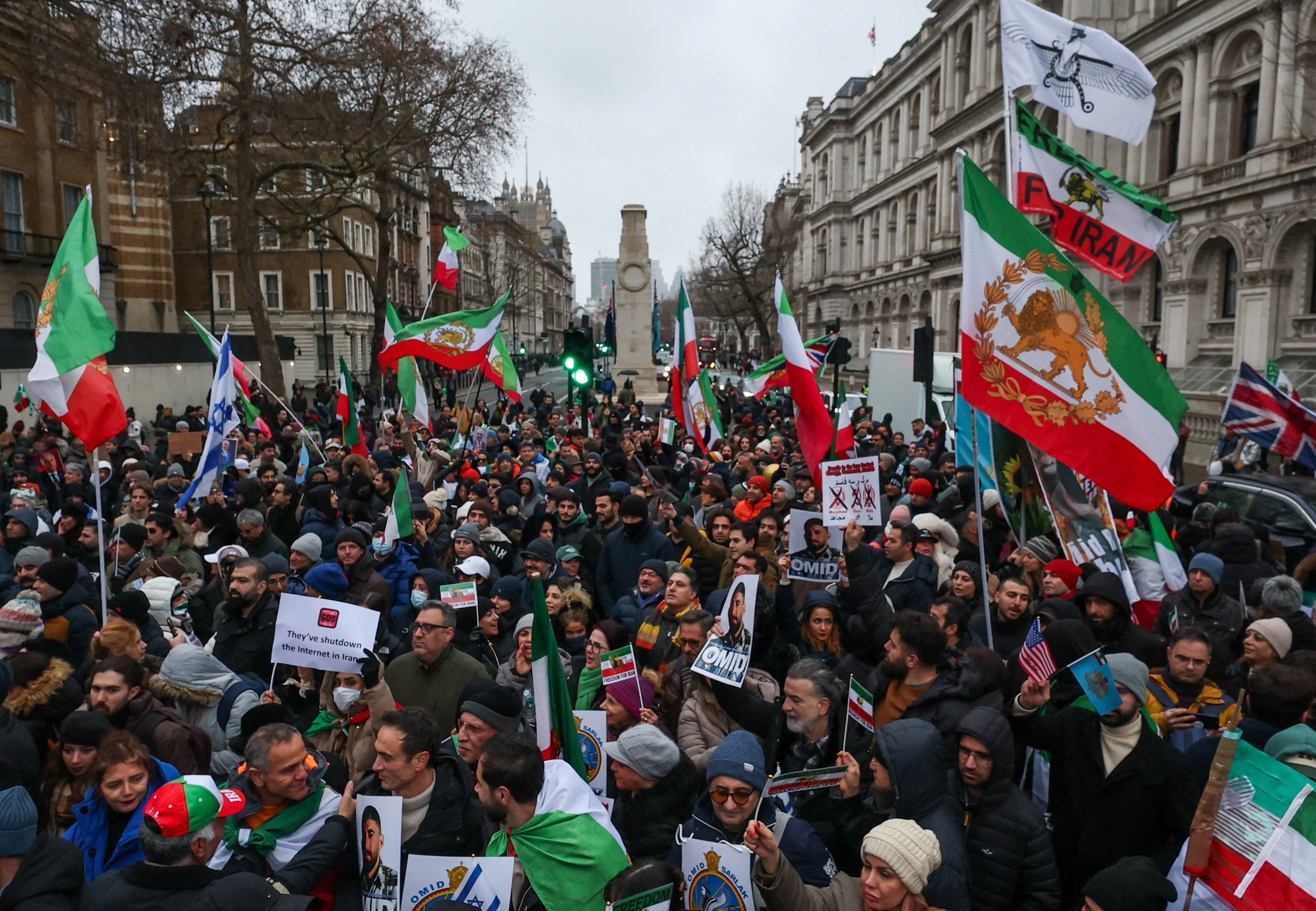 Stop the Hate UK held a protest near Downing Street calling on Keir Starmer to proscribe the Islamic Revolutionary Guard Corps (IRGC) and free Iran from the Islamic Republic