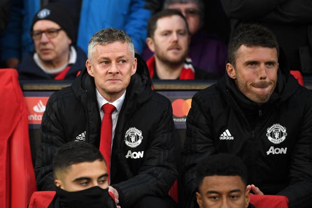 <p>Ole Gunnar Solskjaer and Michael Carrick are battling to become Manchester United's interim manager</p>