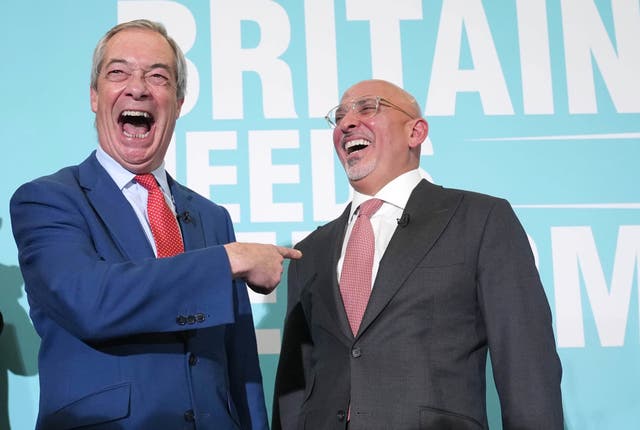 <p>Reform UK leader Nigel Farage unveils Nadhim Zahawi as the latest Tory defector</p>